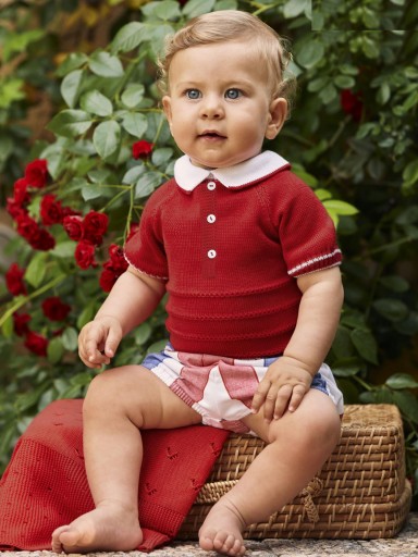 Juliana Vistiendo Bebés Conjunto 2  Piezas Pantalón Tela Rayada "Sandia" 26082