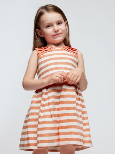 Mayoral vestido rayas  24-03915-010 Naranja 