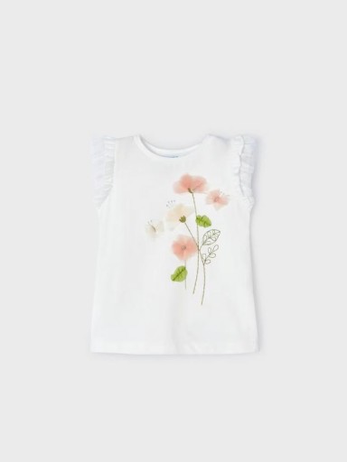 Mayoral camiseta flores tul 24-03079-050 Crudo-Nude [1]