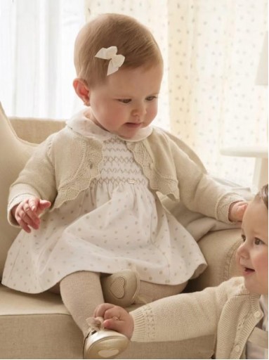 Mayoral Vestido terciopelo brillos 14-02804-075 Crudo