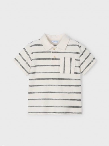 Mayoral Polo bolsillo rayas niño 25-03107-064 Crema [1]