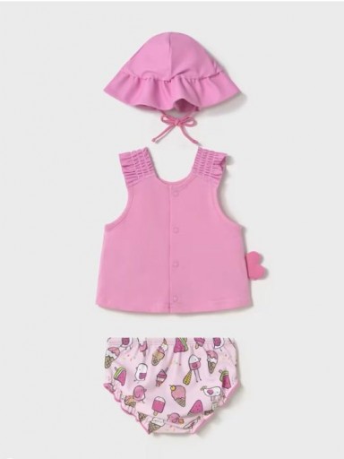 Mayoral Conjunto 3 piezas baño protección solar  25-01668-044 Chicle [1]