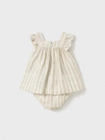 Mayoral Vestido con cubrepañal rayas 25-01858-023 Lino [1]