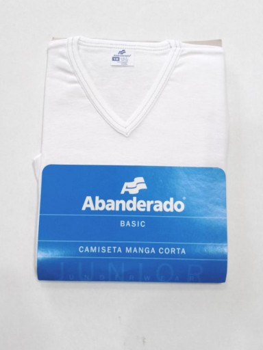 Abanderado Camiseta cuello pico Junior 0581.01.18 Blanco