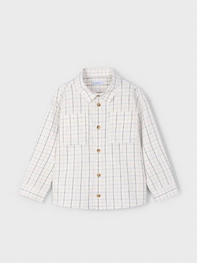 Mayoral Camisa M/L Cuadros 15-04128-034 Nata [1]