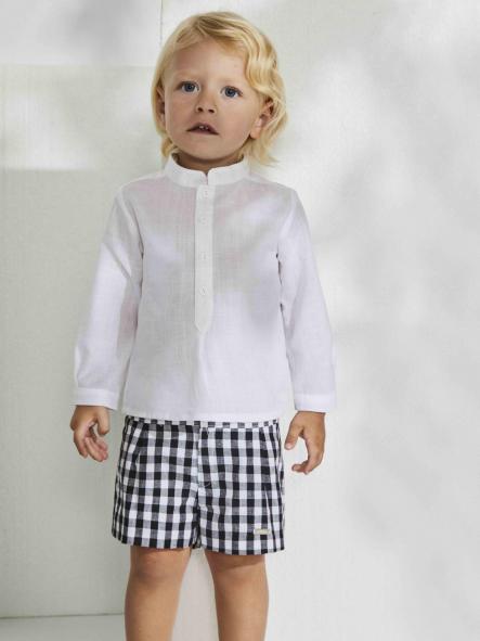 Nekenia Conjunto Niño Camisa Canguro Pantalón Corto Vichy Negro 2321025 [1]