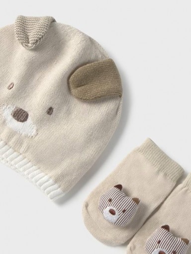 Mayoral Set gorro y calcetines 25-09874-031 Piedra [1]