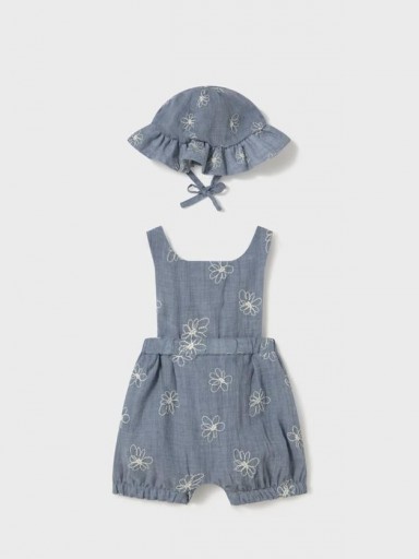 Mayoral Peto con Gorro bordado 25-01665-044 Blue Stone [1]