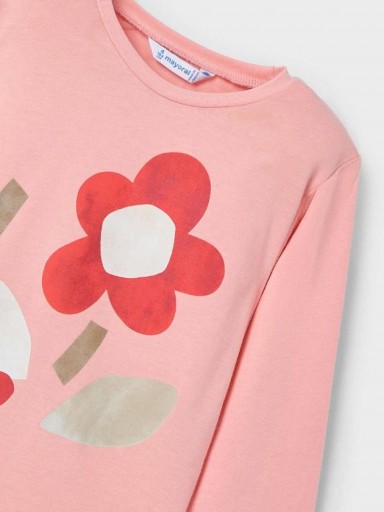 Mayoral Camiseta m/l maxi Flores 25-03017-083 Salmón [2]