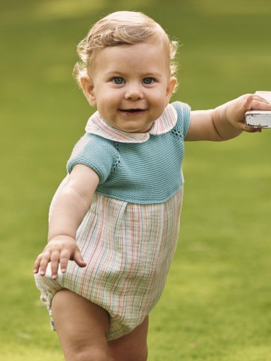 Juliana Vistiendo Bebés Pelele Cuerpo Punto Rayas Finas "Helado" 26167