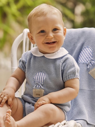 Juliana Vistiendo Bebés Conjunto Punto Pantalón Globo "Melocotón" 26073