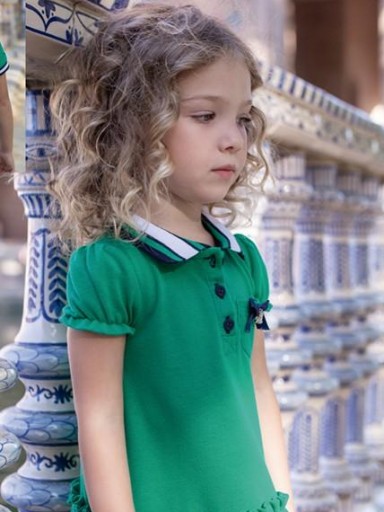 Nekenia Vestido Infantil Polo Verde Volantes Bajo Botones Lazada Marino 2221857 [1]