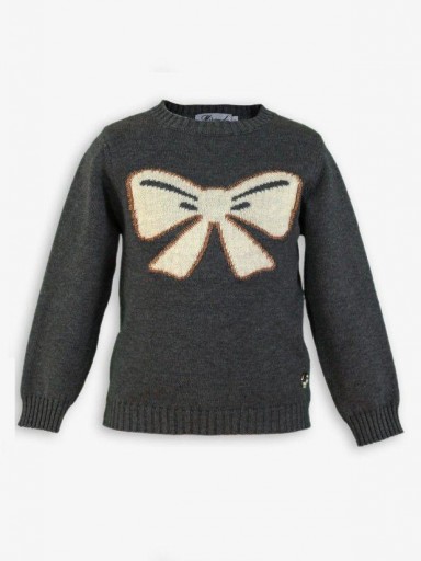 Miranda Conjunto Infantil Jersey Punto Gris Oscuro  y Falda Cloqué Beige "Faith" 0248/JF [2]
