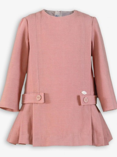 Miranda Vestido Infantil Rosa Palo  Corte Trapecio  Lorzas y Galones "Taylor" 0225/V [2]
