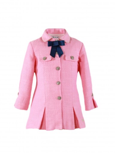 Miranda Vestido Infantil Tweed Rosa Botonadura Vista Lazada Marino "Artemisa" 036/0227/V [1]