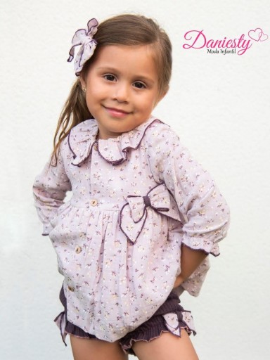 Daniesty Jesusito Vestido Camisero Malva Estampado Flores Pololo Familia Violeta 001 [0]