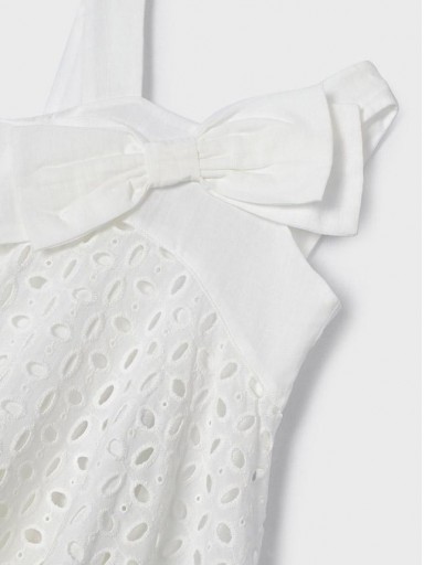 Mayoral vestido perforado de algodón 23-03916-043 Blanco [2]