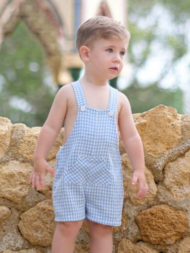 Nekenia Peto Corto Bebé Cuadros Celeste 24VP07 Azul