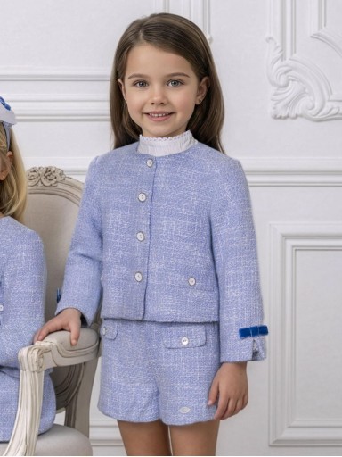 Miranda Conjunto Infantil Chaqueta y Short Tweet Azul Camisa Blanca "Jane" 0234/CH23 [0]