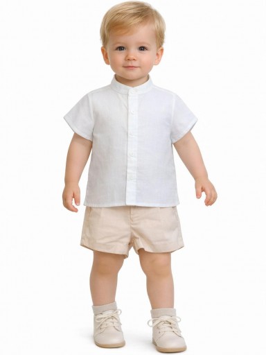 Nekenia Conjunto Niño Camisa Pantalón Corto 2321023 Beig