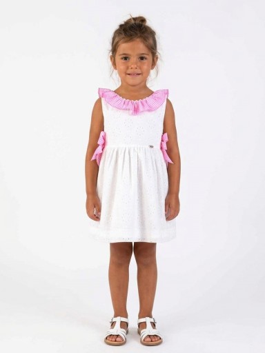 Miranda Vestido Infantil  Blanco Perforado "Flor de Azahar" 0604/V [0]