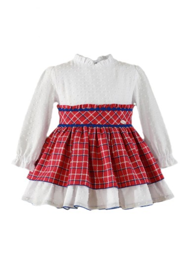 Miranda Vestido Infantil Fucsia Cinturilla Cuerpo Plumeti Blanco "Hades" 036/0238/V [0]