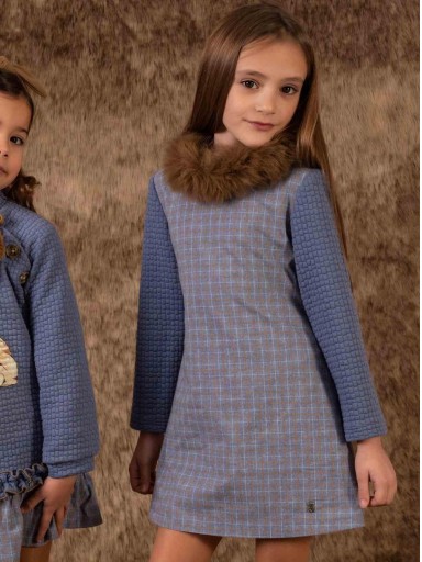 Vera by Nekenia Vestido Infantil Cuadros Azul Marrón 23IV21 [0]