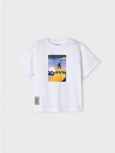 Mayoral camiseta m/c skate print 24-03015-092 Blanco [1]