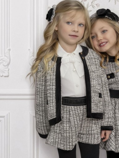Miranda Conjunto Infantil 3 Piezas Chaqueta y Short Tweet Beig y Negro Camisa Beig Lazada "Malefica" 0240/CH32 [0]