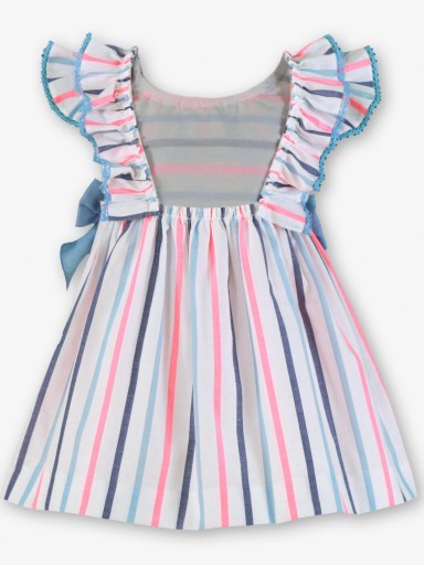 Miranda Vestido Infantil Rayas Cuello y Lazadas "Peonía" 0244/V [5]