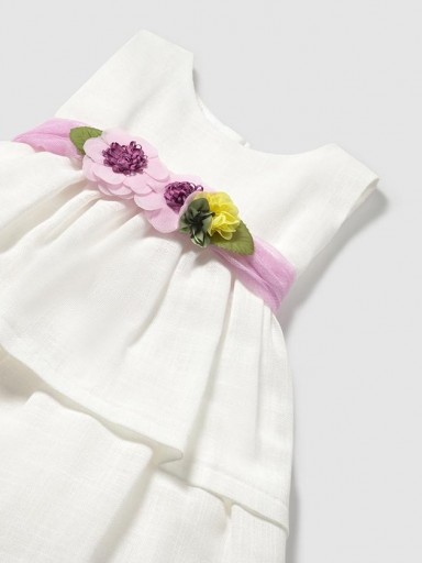 Mayoral Vestido Fajin Flores 25-01911-040 Blanco [3]