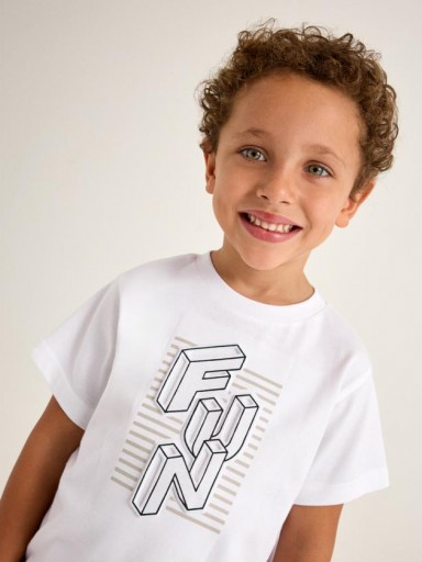 Mayoral Camiseta m/c Embossed "Fun" 25-03027-015 Blanco