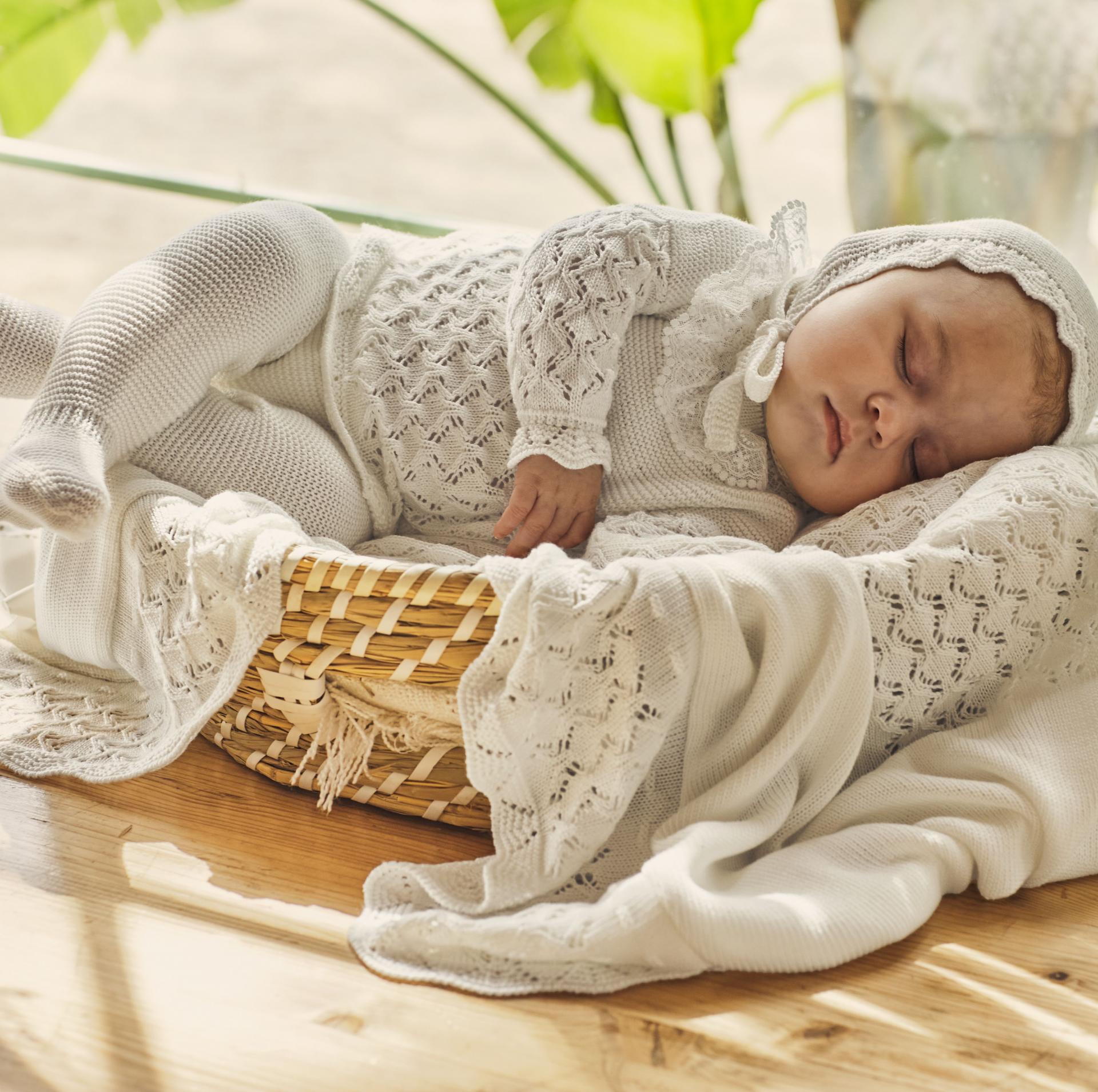 Juliana Vistiendo Bebés Conjunto Punto 3P Lin Rombos "Canela" 26039