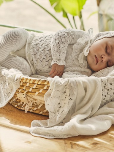 Juliana Vistiendo Bebés Conjunto Punto 3P Lin Rombos "Canela" 26039