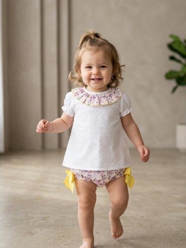 Daniesty Conjunto Bebe Braguita Unicornios Lazadas Amarillas Blusa Plumeti Volante Unicornios Familia Dreams 014 [0]