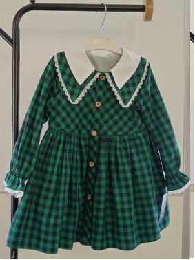 Basmarti Vestido Infantil Camisero Cuadro verde y Marino "Metropolitan" 25530 [1]