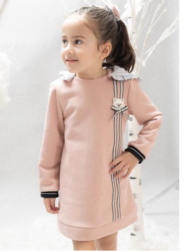 Basmarti Vestido Infantil Sudadera Rosa Osito Lazada Capucha topos "El Louvre" 25592 [0]