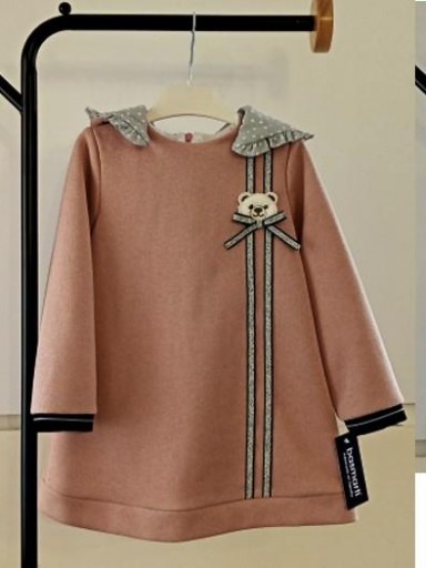 Basmarti Vestido Infantil Sudadera Rosa Osito Lazada Capucha topos "El Louvre" 25592 [1]