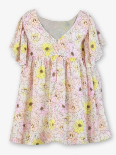 Miranda Vestido Infantil Flores Amarillas Manga Mariposa "Girasol" 0256/V [4]