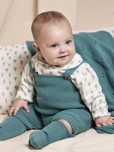 Juliana Vistiendo Bebés Conjunto Peto Punto Camisa Árboles "Oda" 25612 V.Baltico