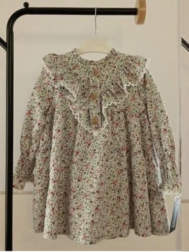 Basmarti Vestido Infantil Corte Evasé Estampado Flores "Hermitage" 25690 [1]