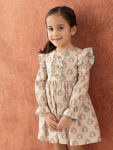 Basmarti Vestido Infantil Camisero Estampado Conejitos "Uffizi" 25711 [1]