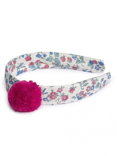 Juliana Vistiendo Bebés diadema Flores Pompon "Ritmo" 25739 Fucsia [3]