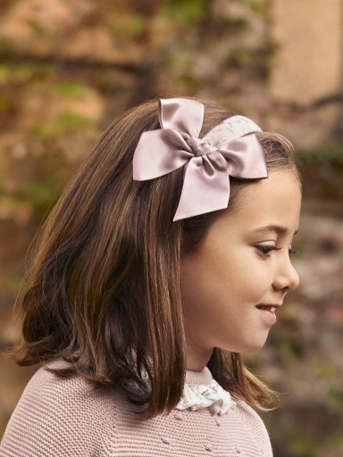 Juliana Vistiendo Bebés diadema Flores Lazo "Arte" 25743 Rosa Empolvado