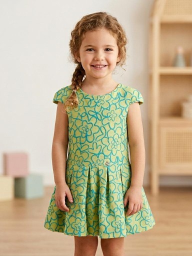 Nekenia Vestido Infantil Tejido Adamascado  Verde 2321837 [1]