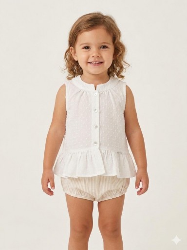 Nekenia Conjunto Bebé Blusa Sin Manga Plumeti Braguita Rayas 24VC05 Camel [0]