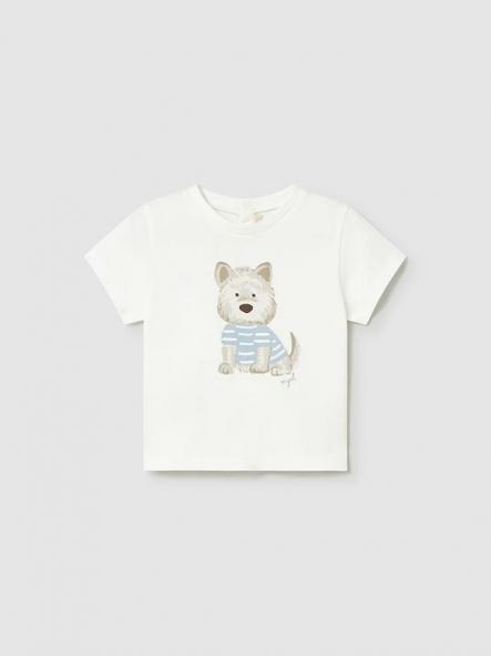 Mayoral Camiseta m/c Perro 26-01001-072 Nata