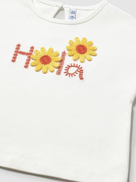 Mayoral Camiseta m/c Apliques Crochet 26-01084-026 Crudo [2]