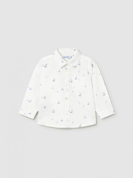 Mayoral Camisa m/l Lino Cuello Camisero 26-01118-042 Bco-Barcos [2]