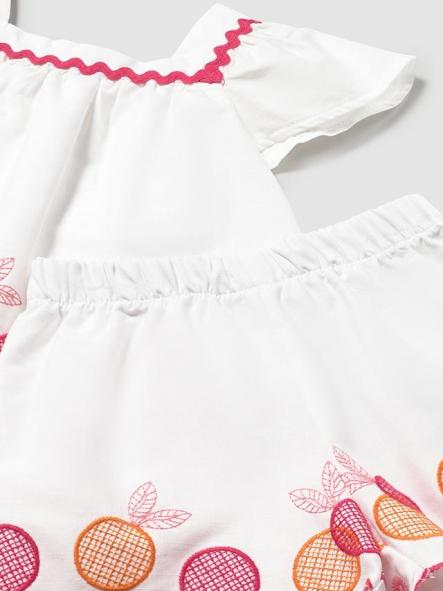 Mayoral Conjunto Bermuda Bordada 26-01214-081 Blanco [2]